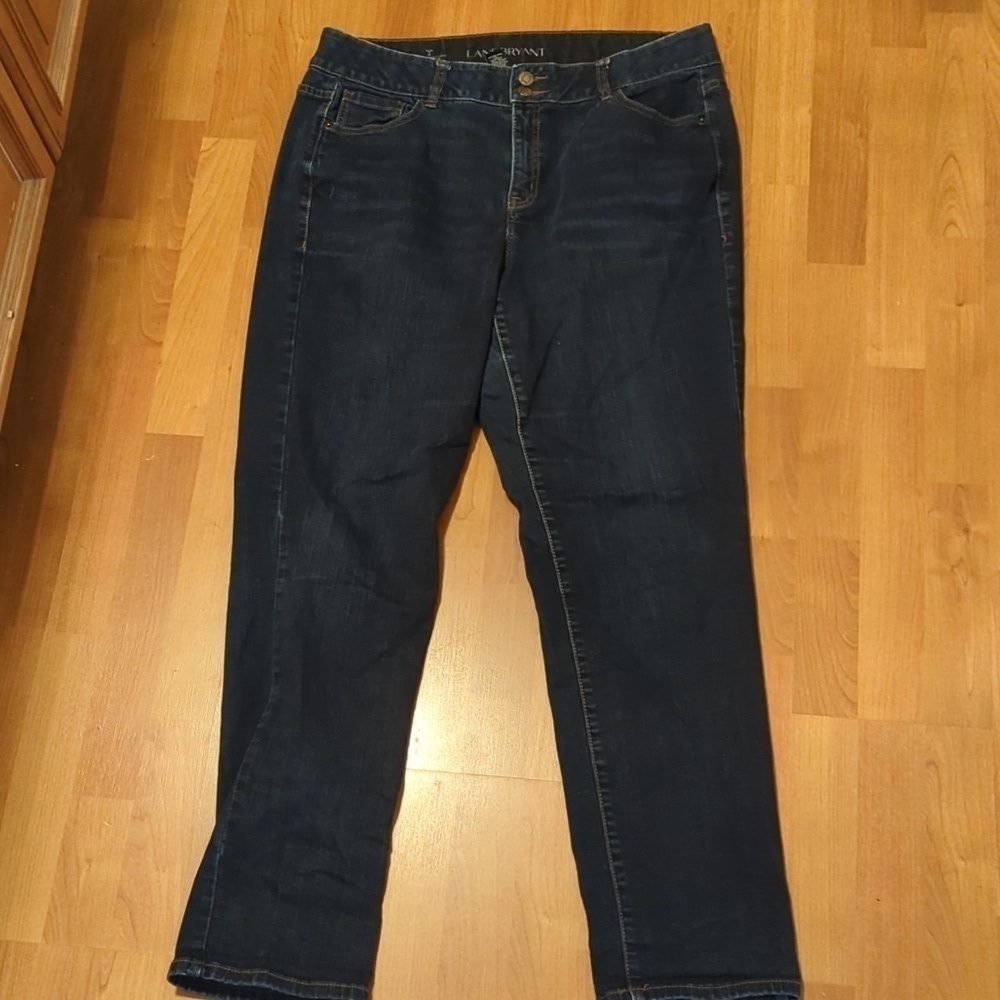 Lane Bryant Dark Denim Jeans Elastic Waist Size 18